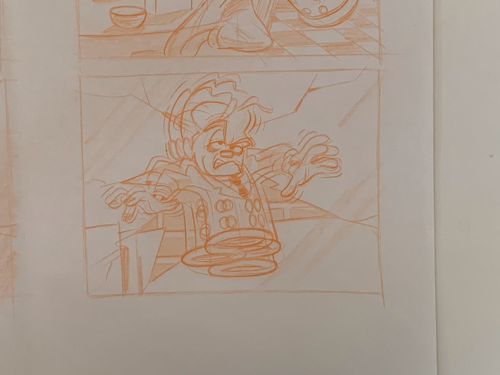 Weetabix commercial 'Bullets'.  Cagney. Original storyboard drawing. 1991