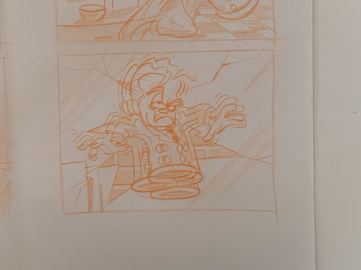Weetabix commercial 'Bullets'.  Cagney. Original storyboard drawing. 1991