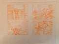 Weetabix commercial 'Bullets'.  Original storyboard drawing. four panels 1991