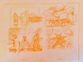 Weetabix commercial 'Bullets'. Smash- Original storyboard drawing. four panels 1991