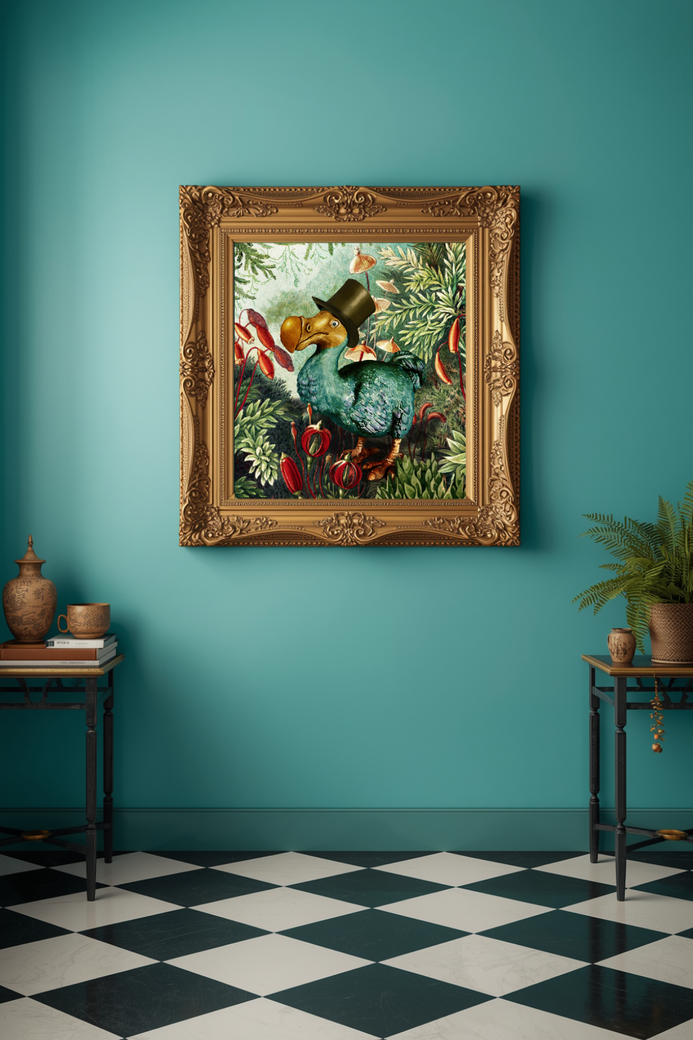 Dodo Bird art, Hand Painted Jungle Dodo Art Print | Tropical Bird Wall Art