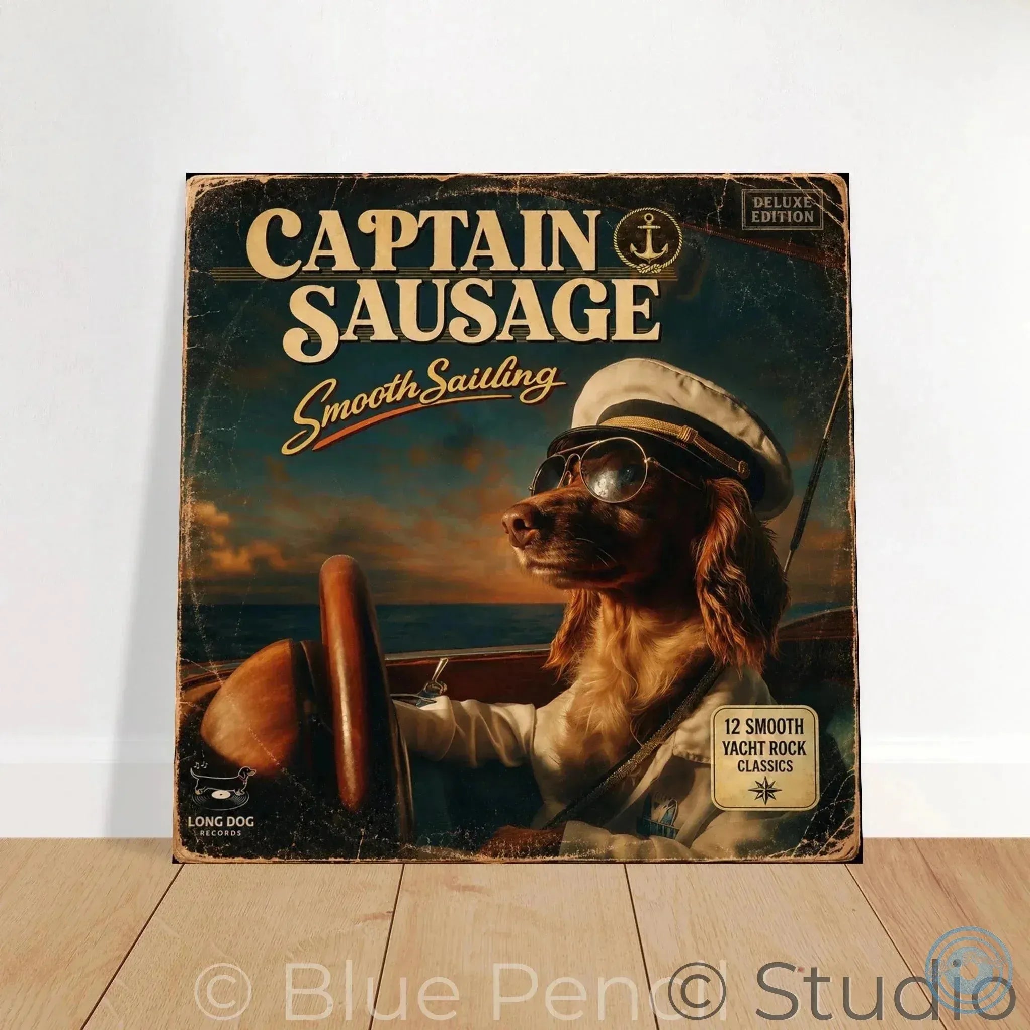 Captain Sausage Dachshund Yacht Rock Print | Long Dog Records