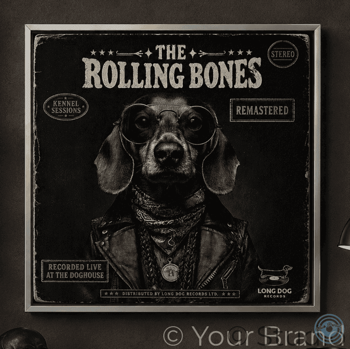 Dachshund on Album cover poster