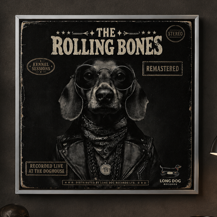 Dachshund on Album cover poster
