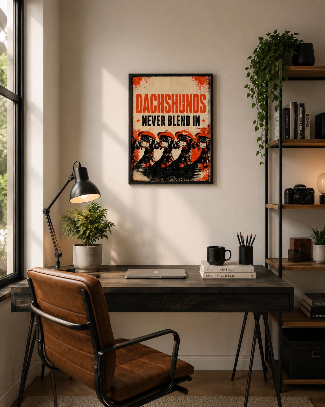Dachshund print in office 