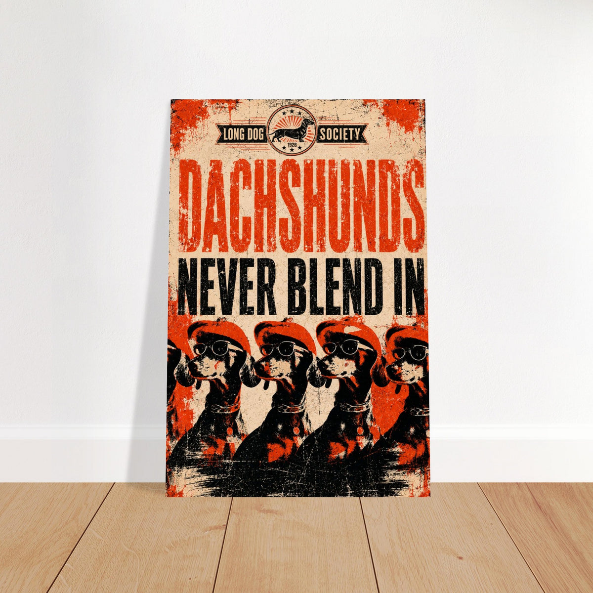  Funny Sausage Dog Typography Poster 