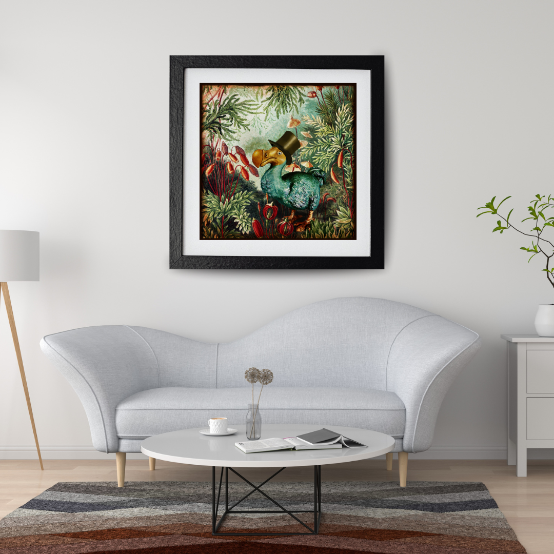 Dodo Bird art, Hand Painted Jungle Dodo Art Print | Tropical Bird Wall Art