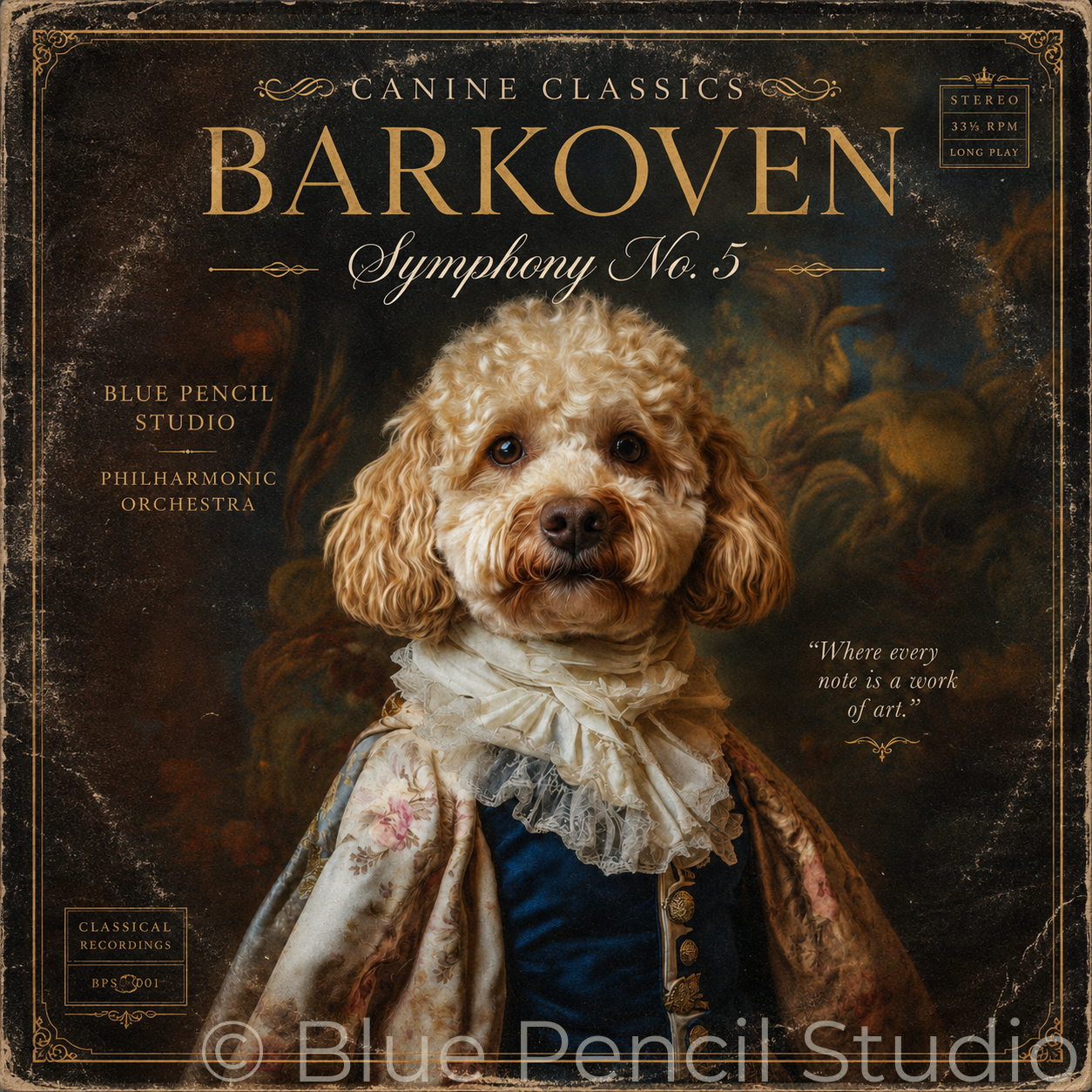 Personalised Pet Album Cover Portrait | Long Dog Records