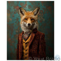 Fox in velvet jacket-vintage style