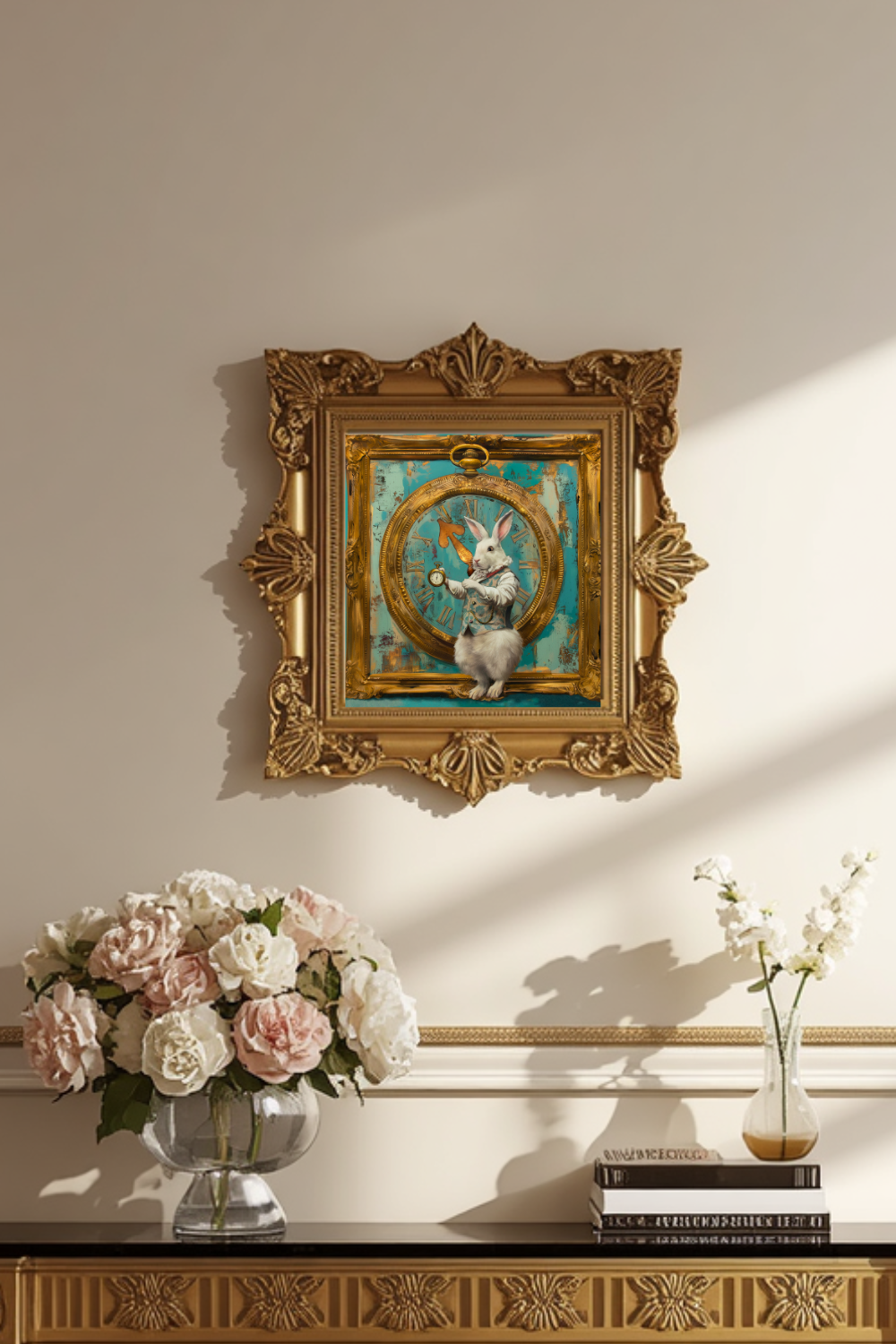 The White Rabbit Timekeeper, print, Wonderland wall art