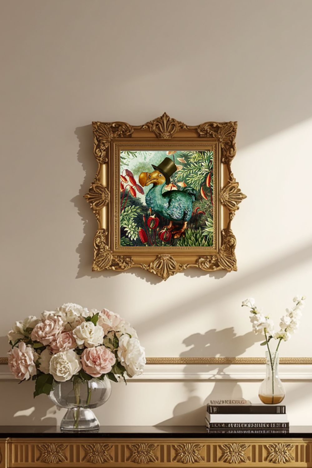 Dodo Bird art, Hand Painted Jungle Dodo Art Print | Tropical Bird Wall Art
