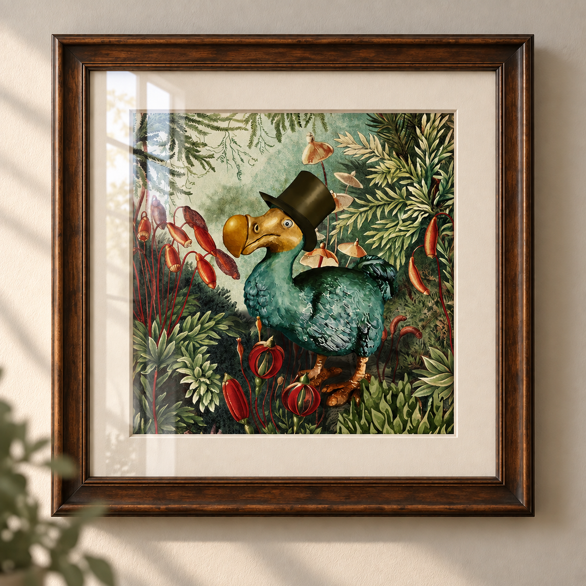 Dodo Bird art, Hand-Painted Jungle Dodo Art Print | Tropical Bird Wall Art