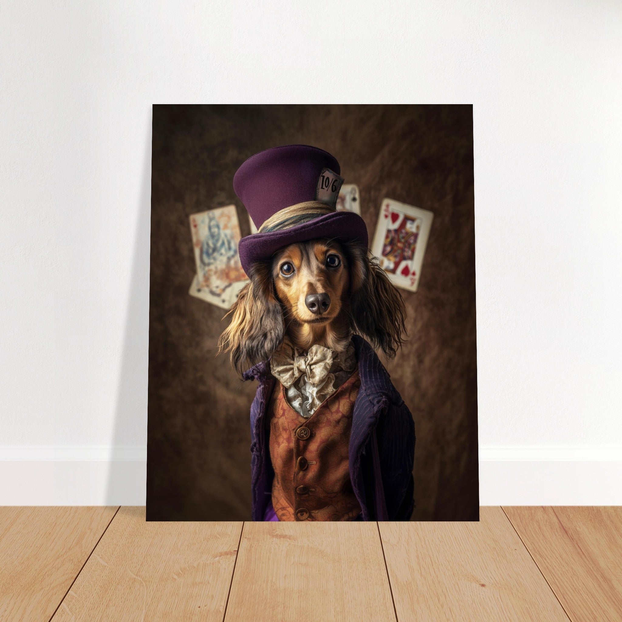 The Mad Hatter as a Dachshund dog portrait