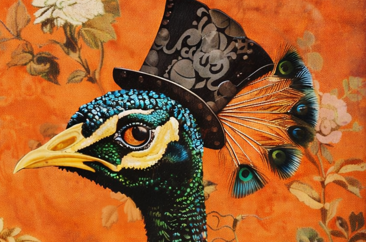 The Peacock | Whimsical Peacock Wall Art | Curious Creatures Print