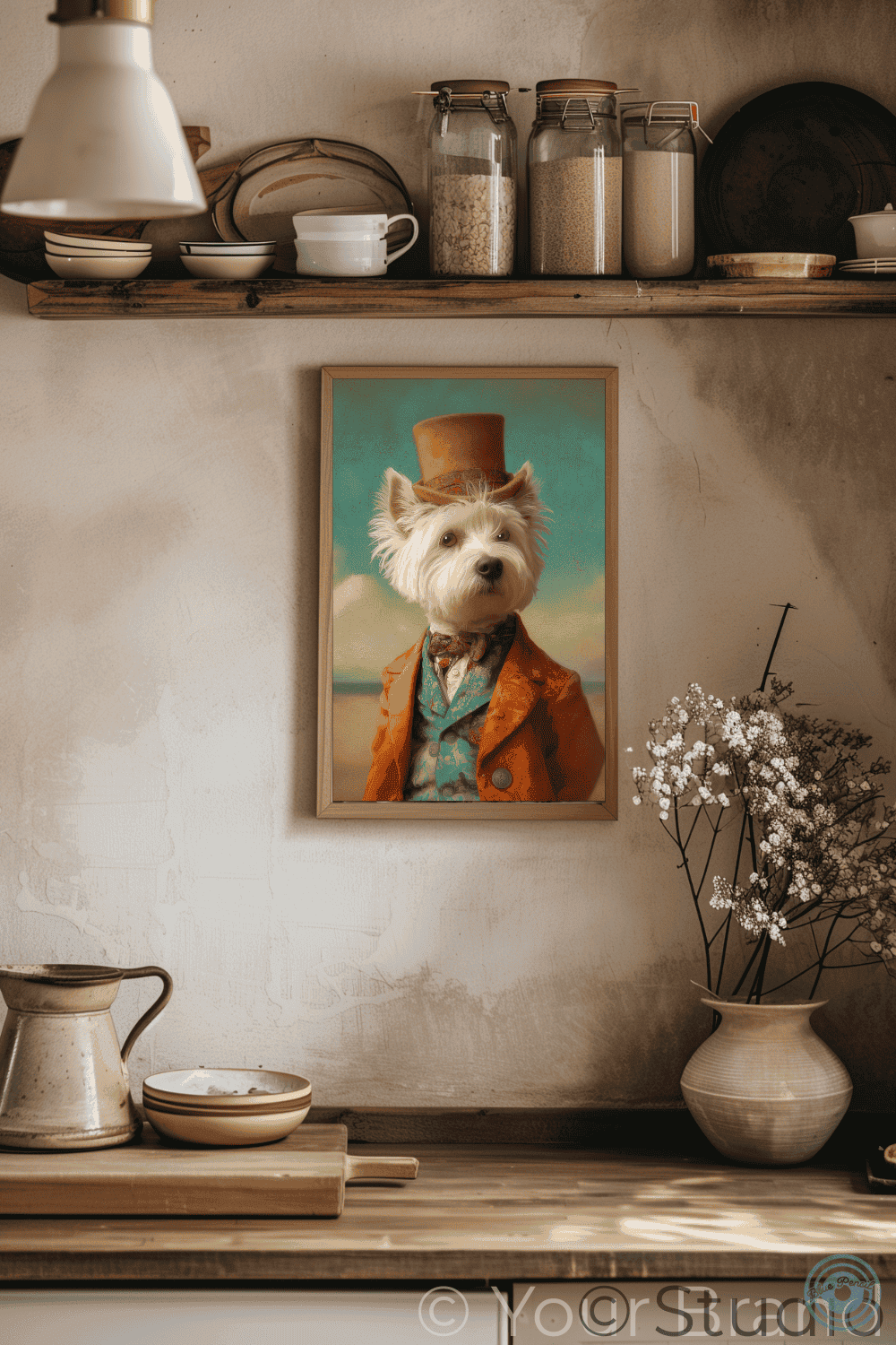 The Regency Westie | Dapper Dog Wall Art Print The Regency Westie |  Blue Pencil Studio