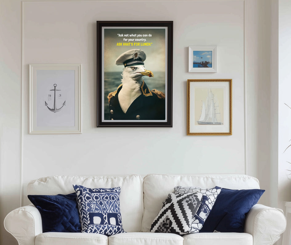 Nice chips. Hand them over - Funny Seagull Poster
