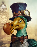 Dodo poster, Steampunk Dodo Art Print | Augustus the Reluctant Inventor