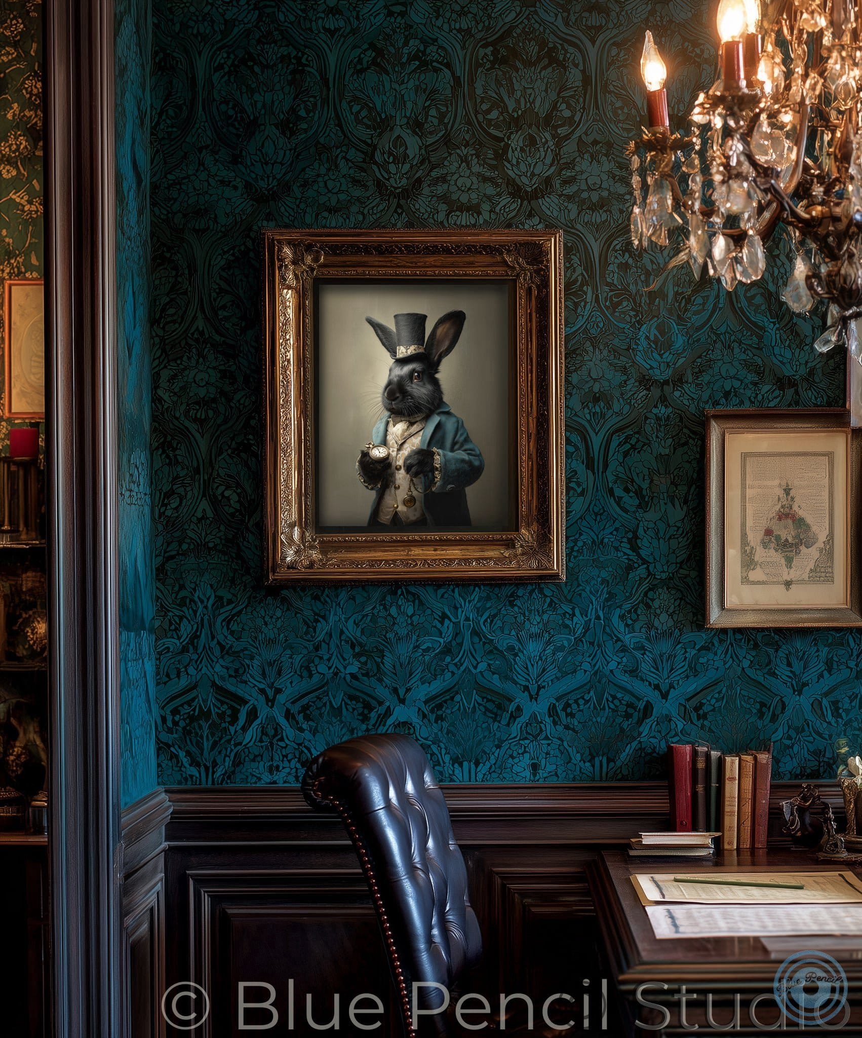 The White Rabbit with Pocket Watch – Alice in Wonderland Print art