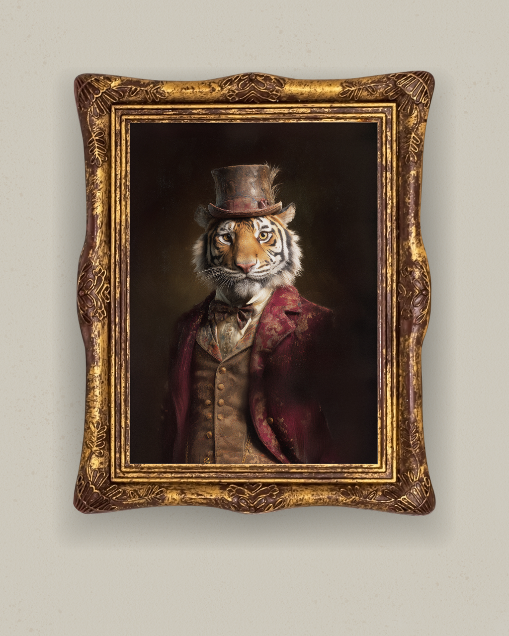 The Midnight Tiger Gentleman Print – Victorian Tiger Portrait Wall Art