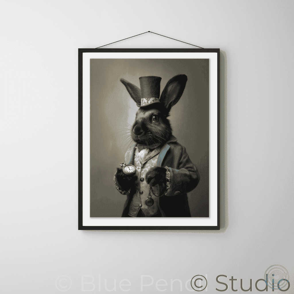 
Victorian Black Rabbit Art Print 