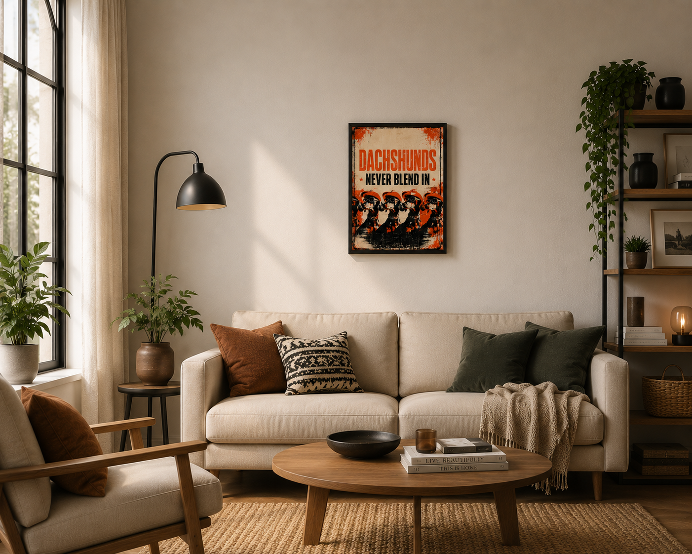 Dachshunds Never Blend In | Retro Dachshund Art Print