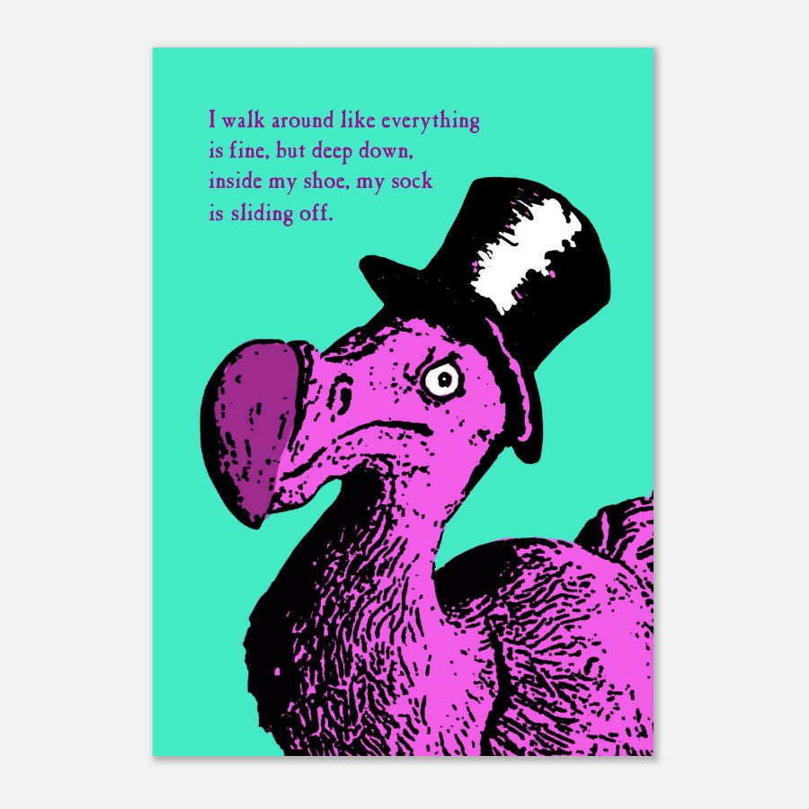 dodo bird in top hat -funny poster