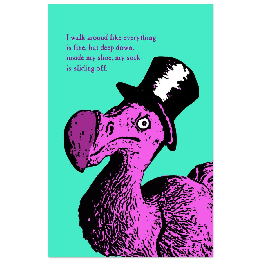 dodo bird in top hat and funny quote