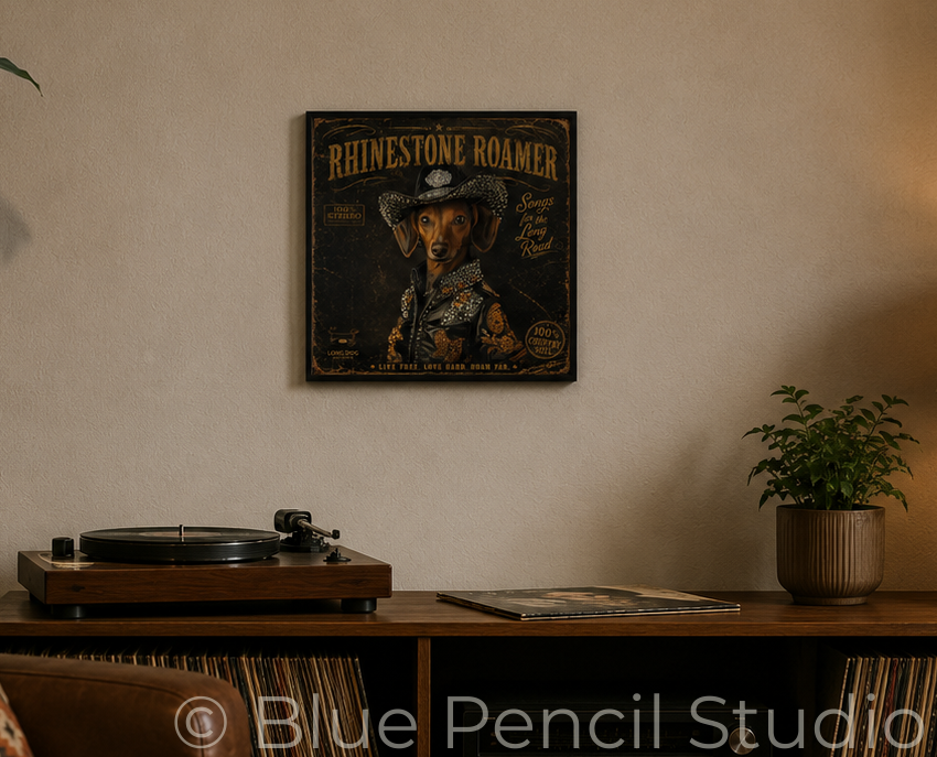 Dachshund-Rhinestone Roamer | Framed album cover art