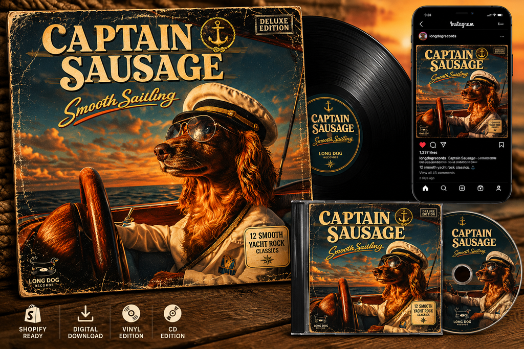 Captain Sausage: Smooth Sailing | Vintage Yacht Rock Dachshund Poster