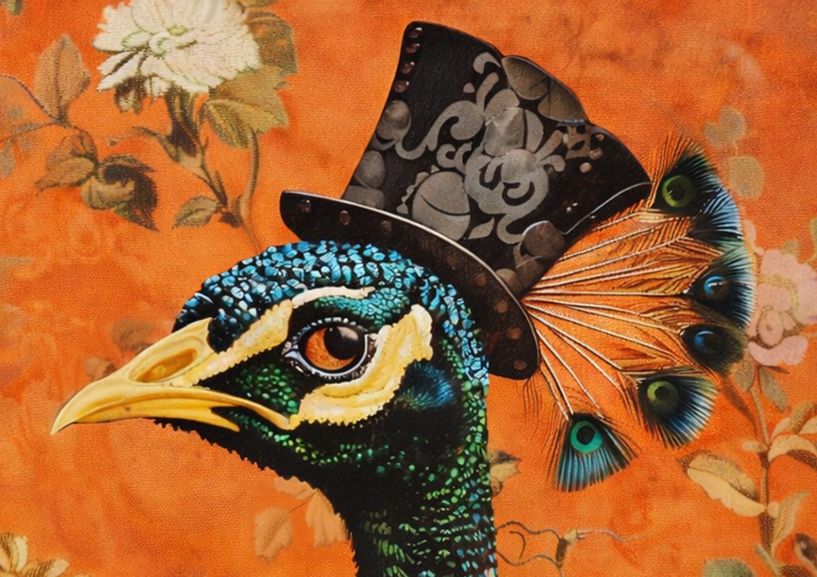 close up of Peacock face
