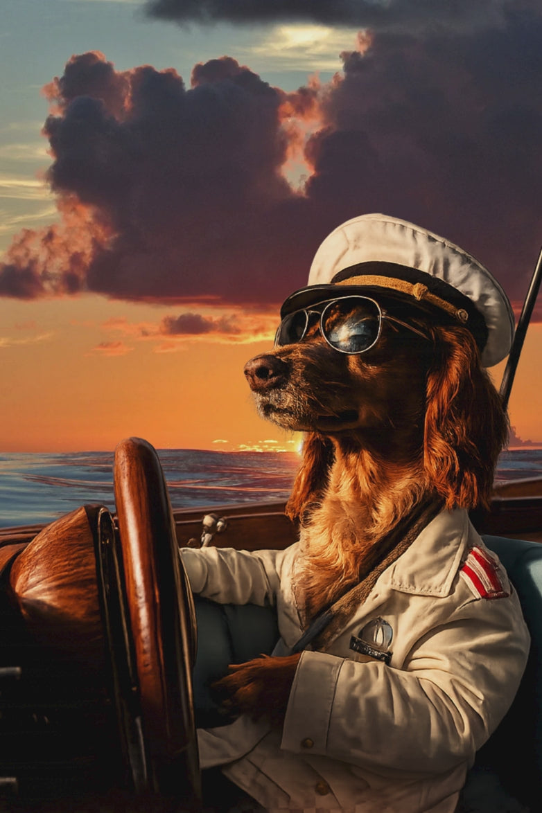 Captain Sausage: Smooth Sailing | Vintage Yacht Rock Dachshund Poster