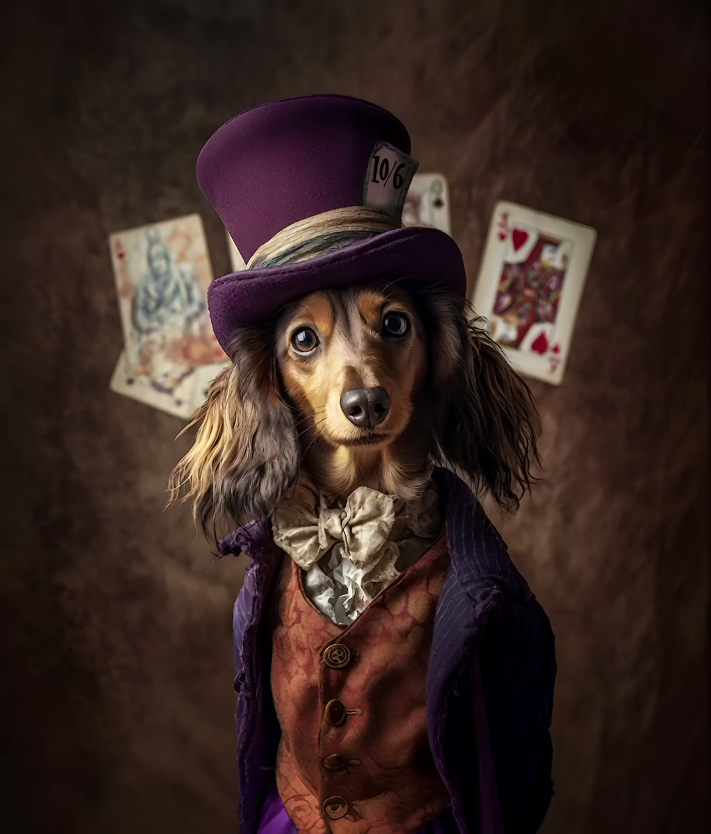 The Mad Hatter Dachshund- wall art-dog poster