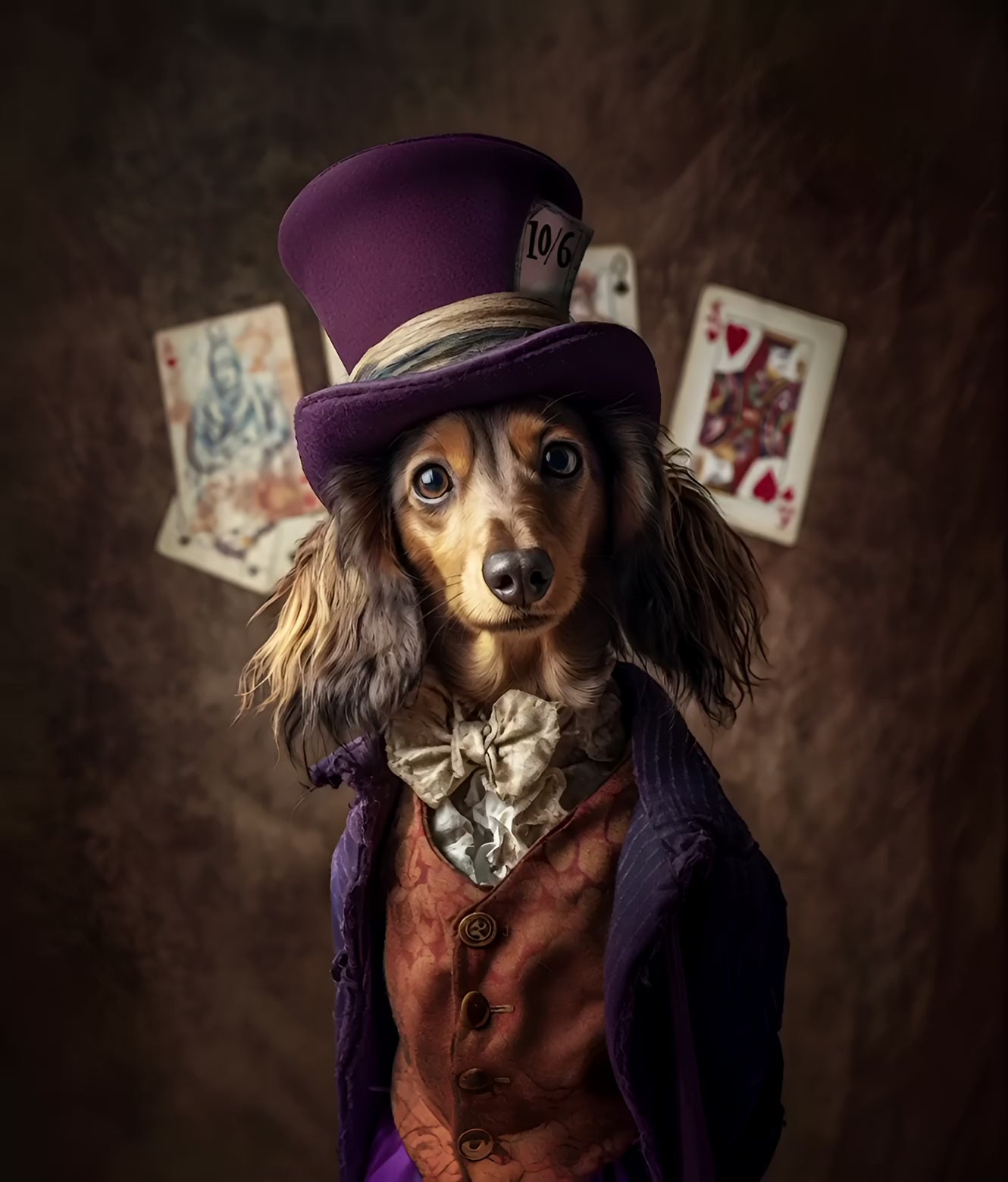 The Mad Hatter Dachshund- wall art-dog poster