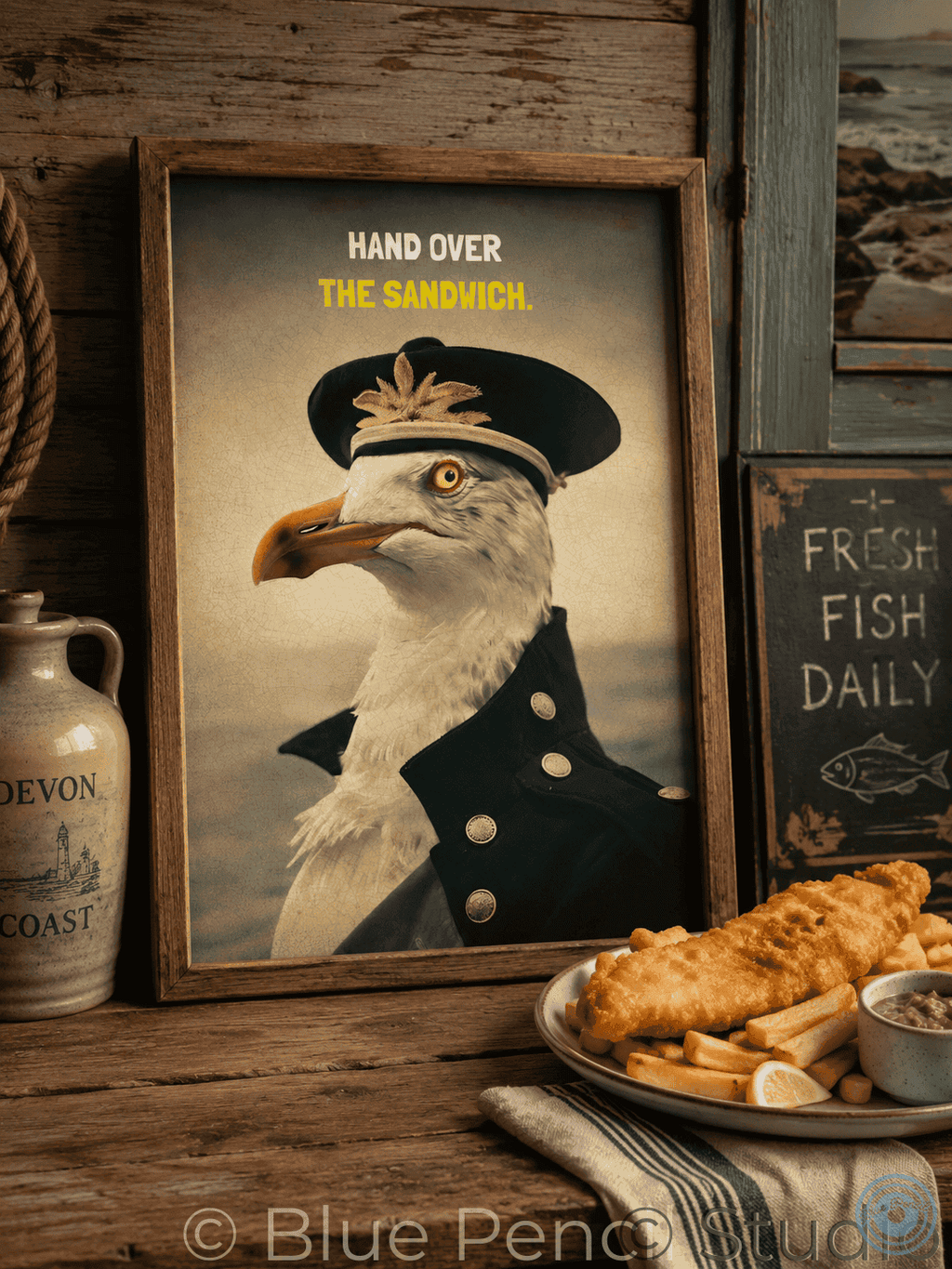 Hand Over The Sandwich – Funny Seagull Print