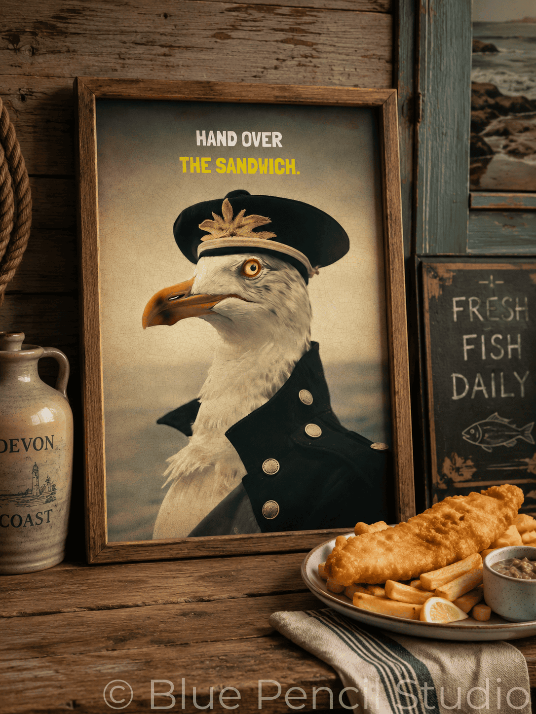 Hand Over The Sandwich – Funny Seagull Print
