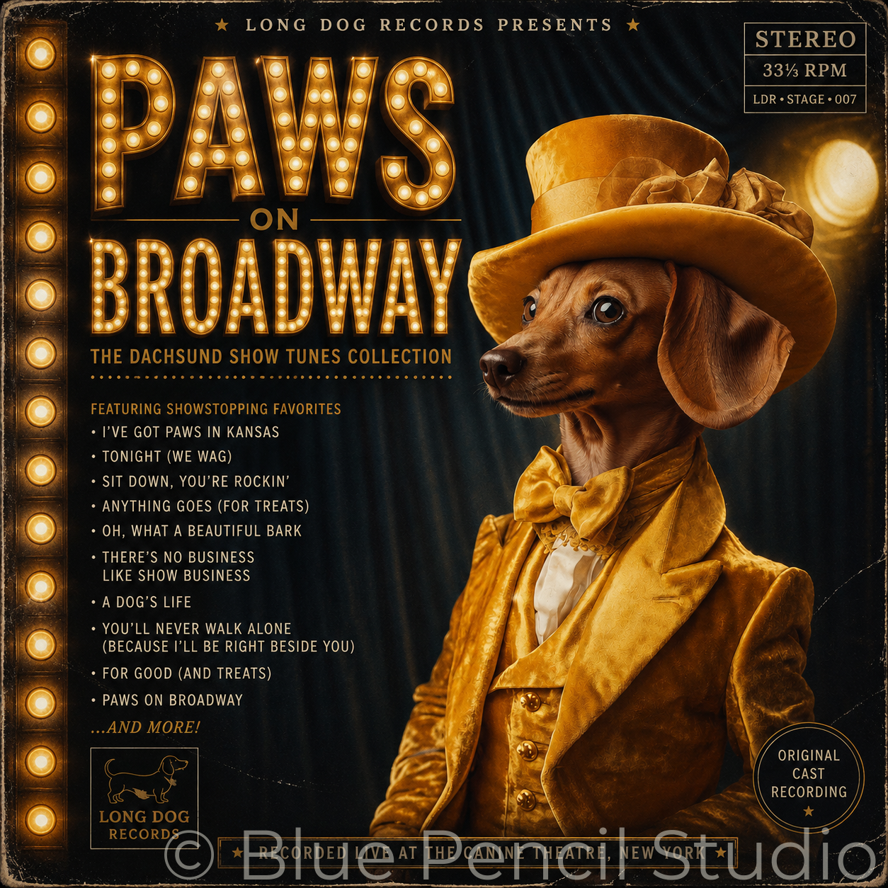 Personalised Pet Album Cover Portrait | Long Dog Records