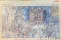 Howl's Moving Castle Background Layout Sketch — Studio Ghibli Reproduction Print