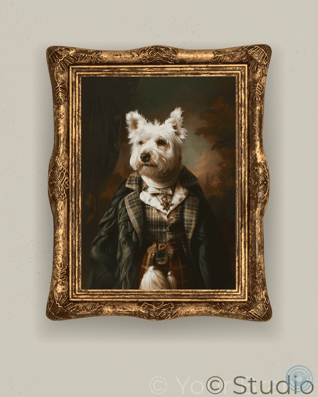 Highland Gentleman Westie Print – Scottish Terrier Portrait in Tartan
