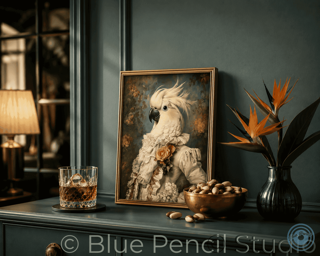 The Aristocratic Cockatoo, Vintage Bird Portrait Wall Art